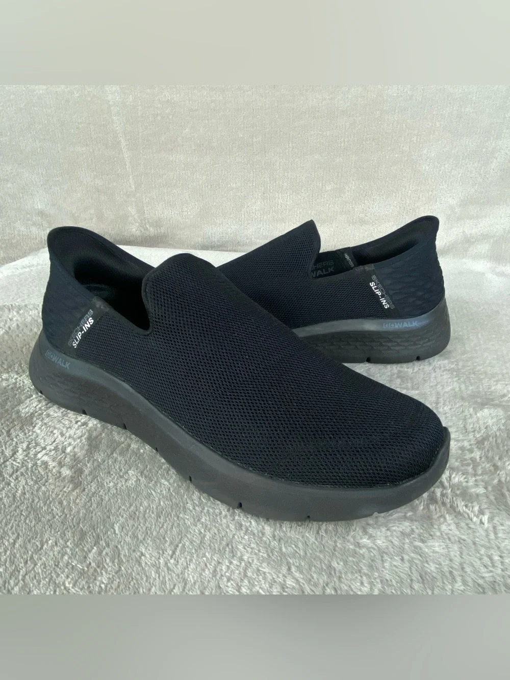Skechers GoWak Flex No Hands Slip-Ins Loafer Mens Size‎ 12 Black Knit Sneakers